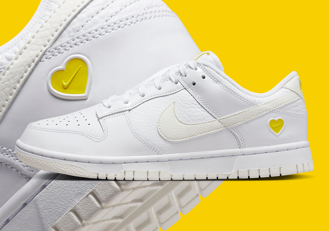 Nike Dunk Low White Yellow Heart Fd0803 100 0