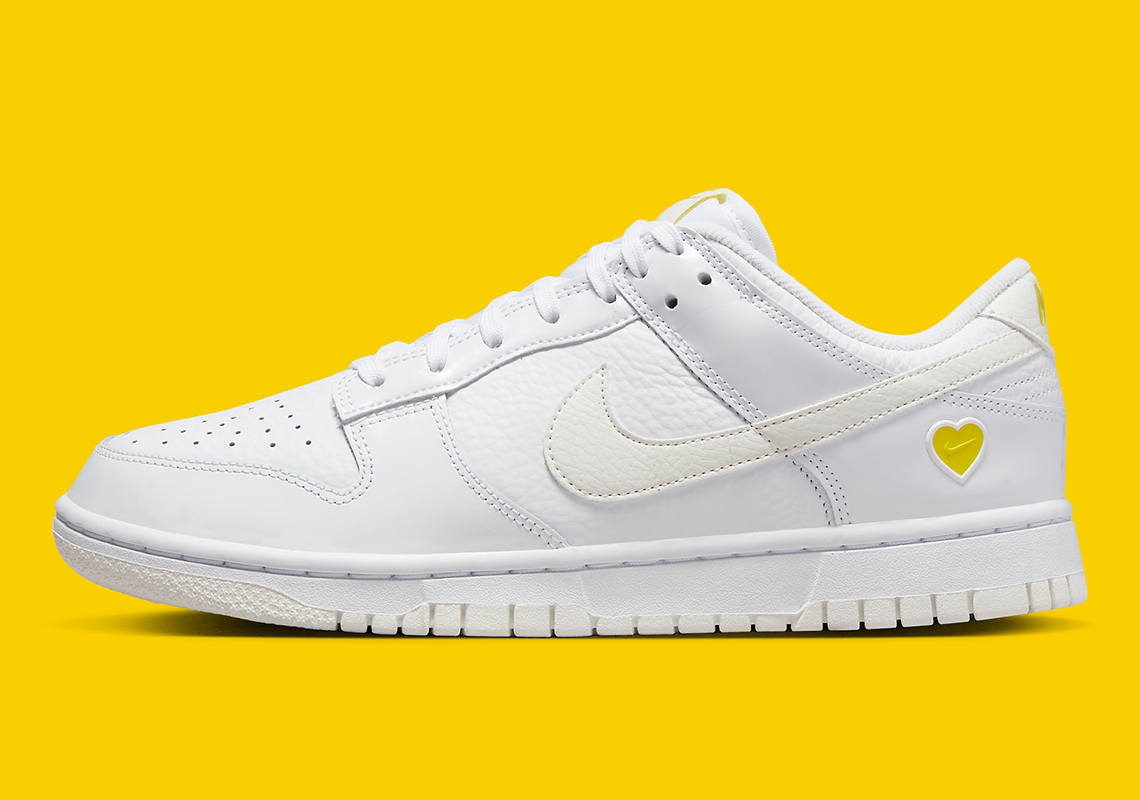 Nike Dunk Low White Yellow Heart Fd0803 100 3