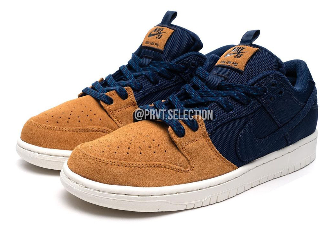 Nike Sb Dunk Low Navy Wheat Toe 1