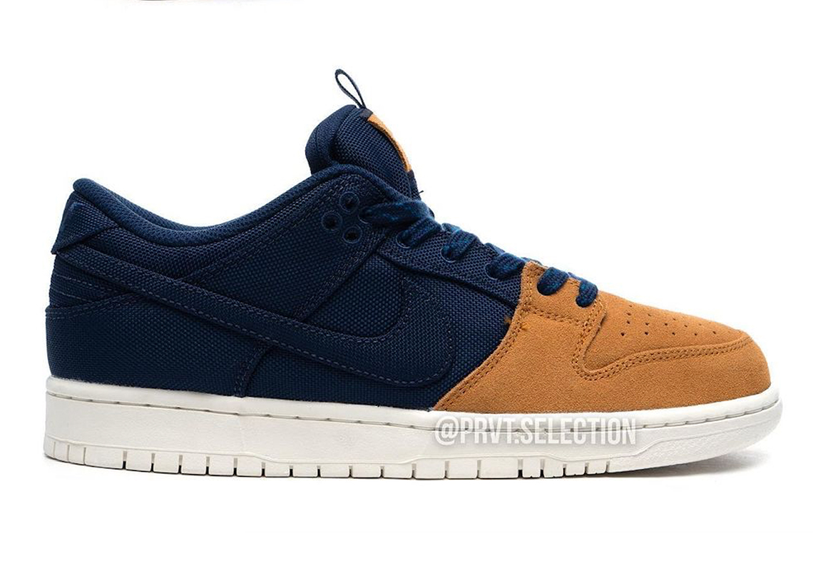 Nike Sb Dunk Low Navy Wheat Toe 3