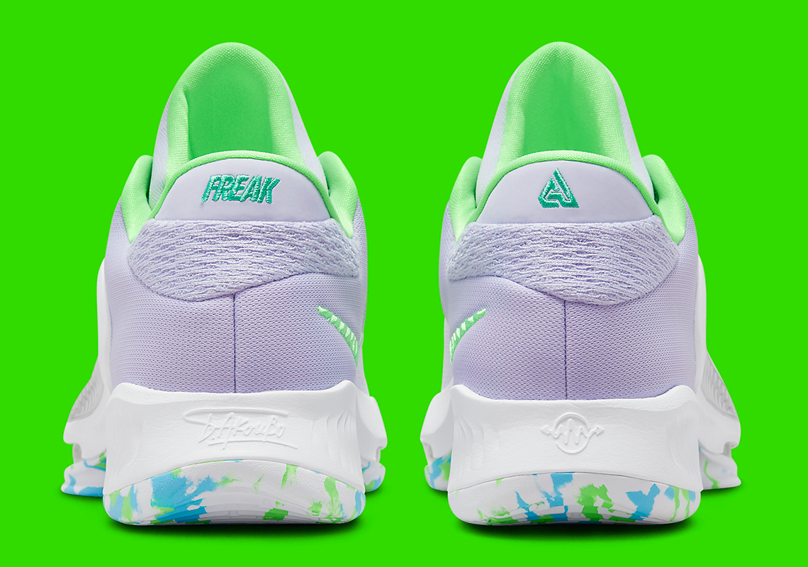 Nike Zoom Freak 4 White Lilac Green Silver Dj6149 101 3