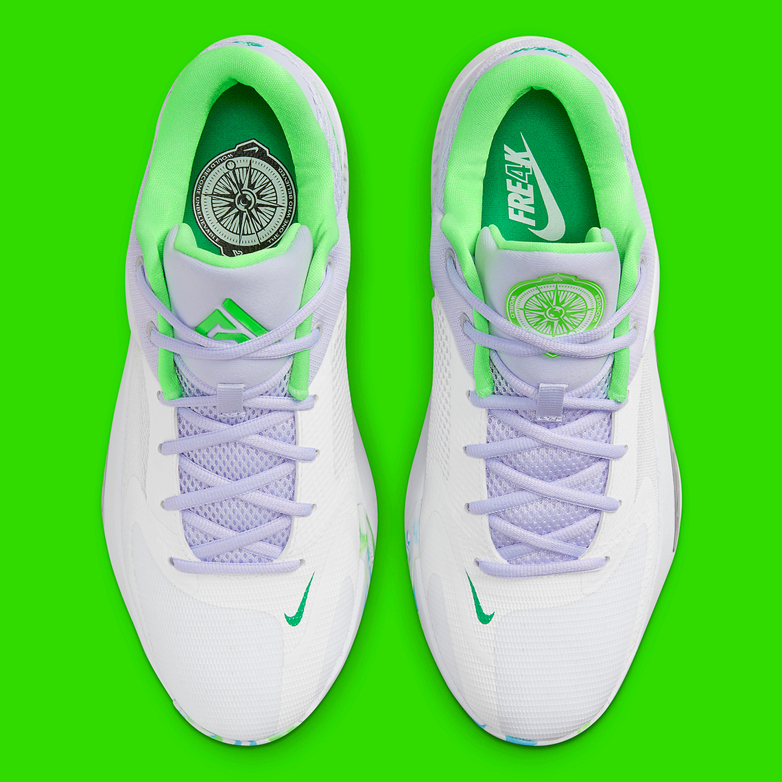 Nike Zoom Freak 4 White Lilac Green Silver Dj6149 101 6