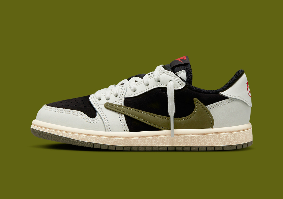 Official Images Of The Travis Scott x Air Jordan 1 Low OG "Olive" (PS/TD)