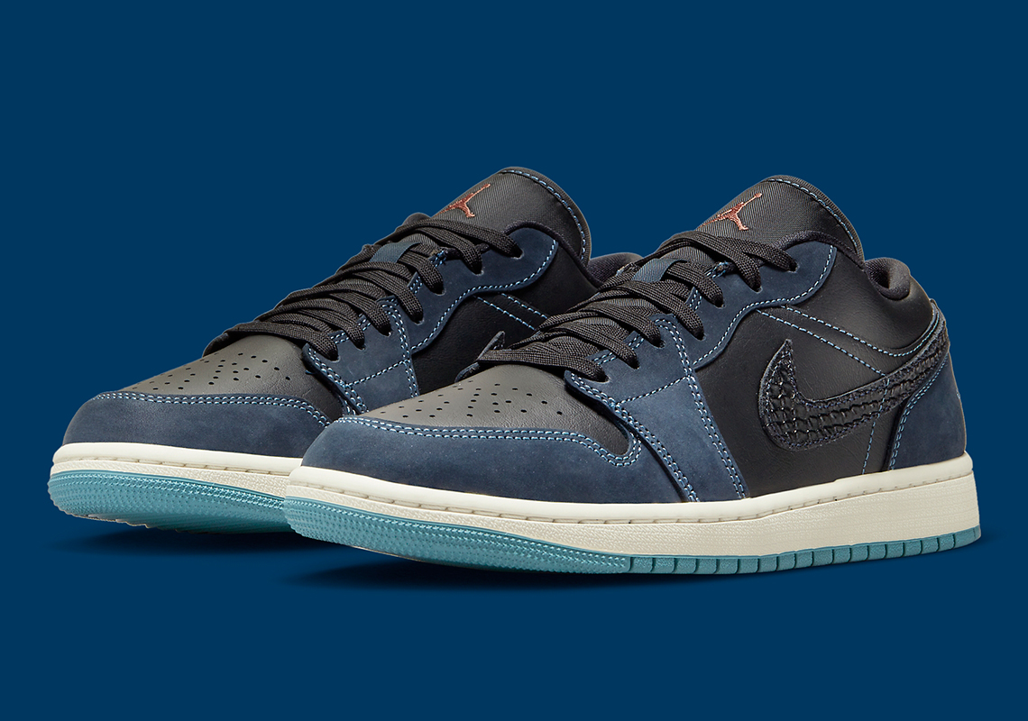 Air Jordan 1 Low Navy Black Snakeskin Fj5478 010 12