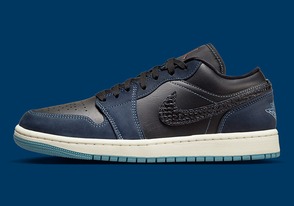 Air Jordan 1 Low Navy Black Snakeskin Fj5478 010 7