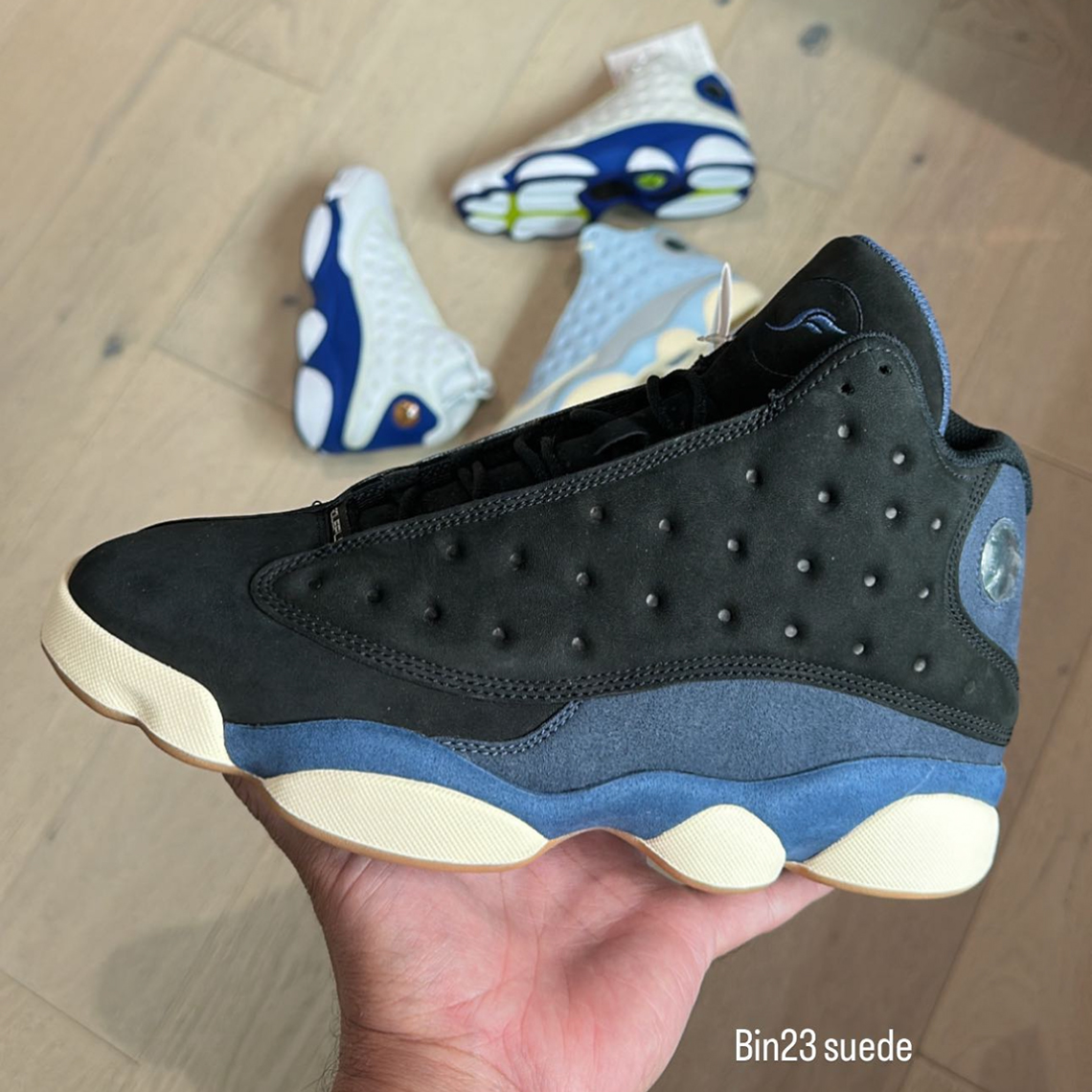 Jordan 13 Sample Solefly Black Blue