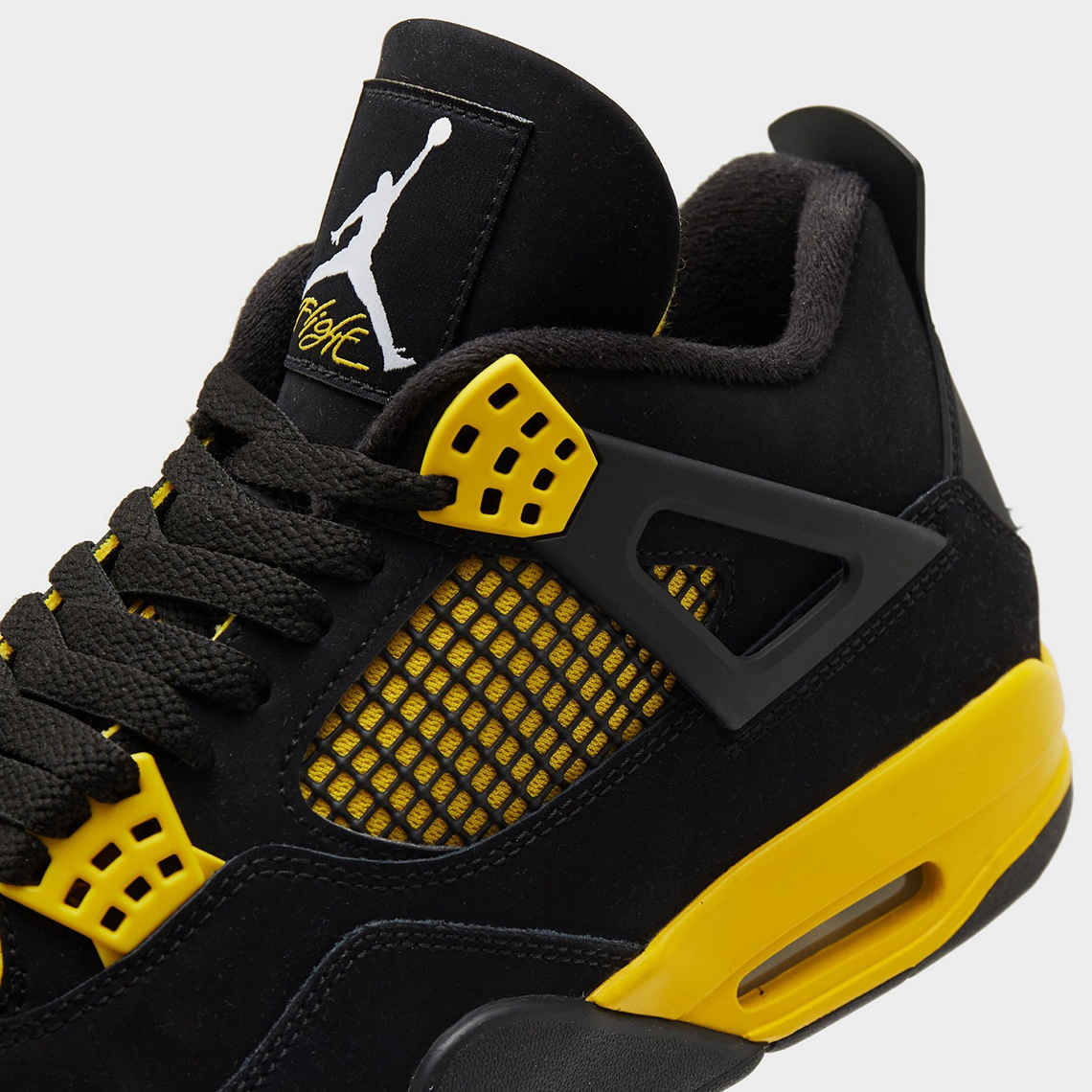 Jordan 4 Thunder Black Stitching 1