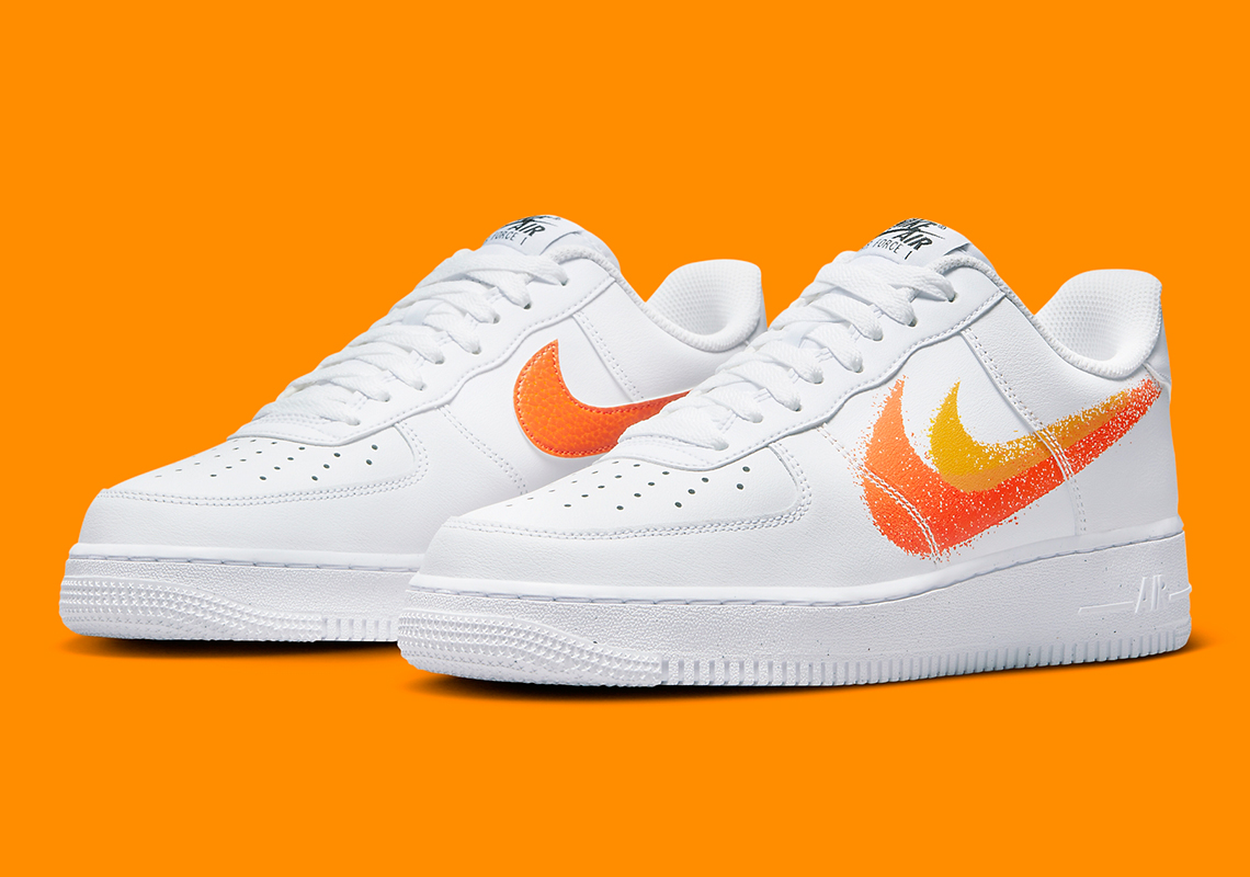 Nike Air Force 1 Low Double Swoosh Yellow Orange Fj4228 100 4