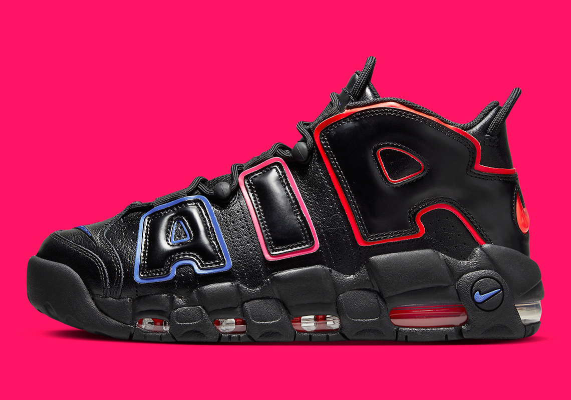 Nike Air More Uptempo Electric Black Bright Crimson Racer Blue Fd0729 0012