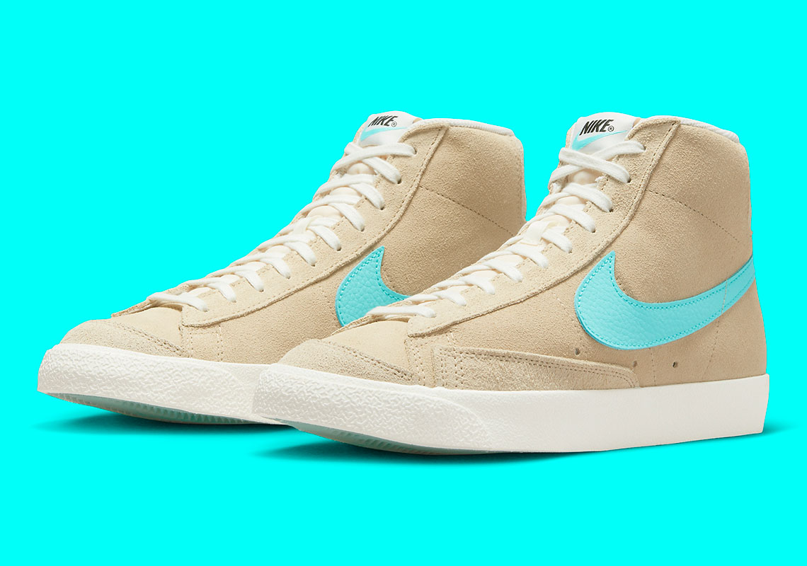 Aquatone Swooshes Enliven The Nike Blazer Mid '77