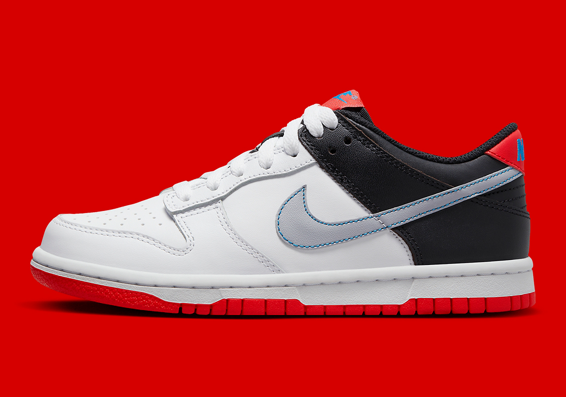 Nike Dunk Low Gs White Black Red Blue Dh9765 103 5