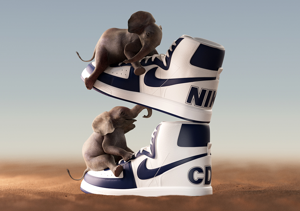 Comme Des Garcons Nike Terminator High Navy White Release Date 2