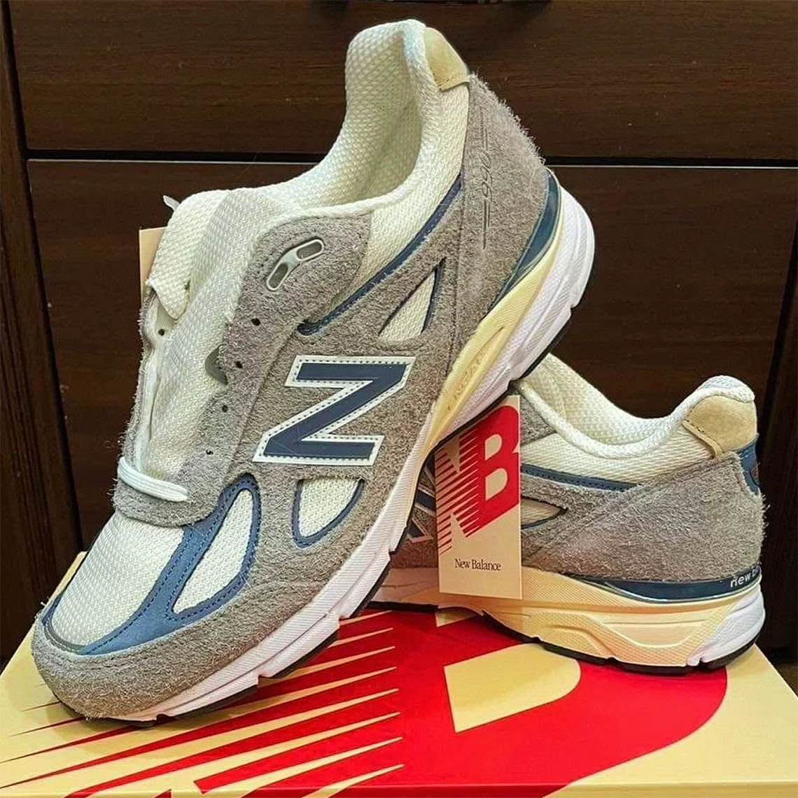 New Balance 990v4 Grey Navy U990ta4 1