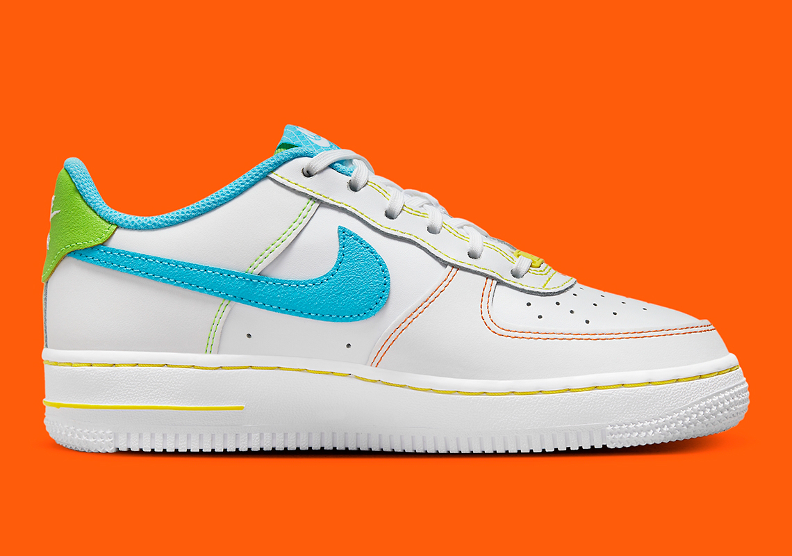 Nike Air Force 1 Low Gs Rainbow Contrast Stitch Fj4614 100 1