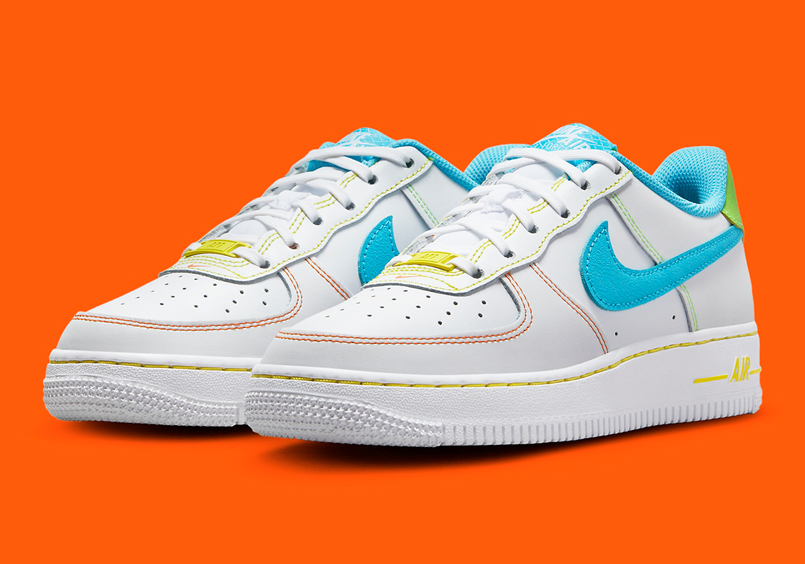 Nike Air Force 1 Low Gs Rainbow Contrast Stitch Fj4614 100 7