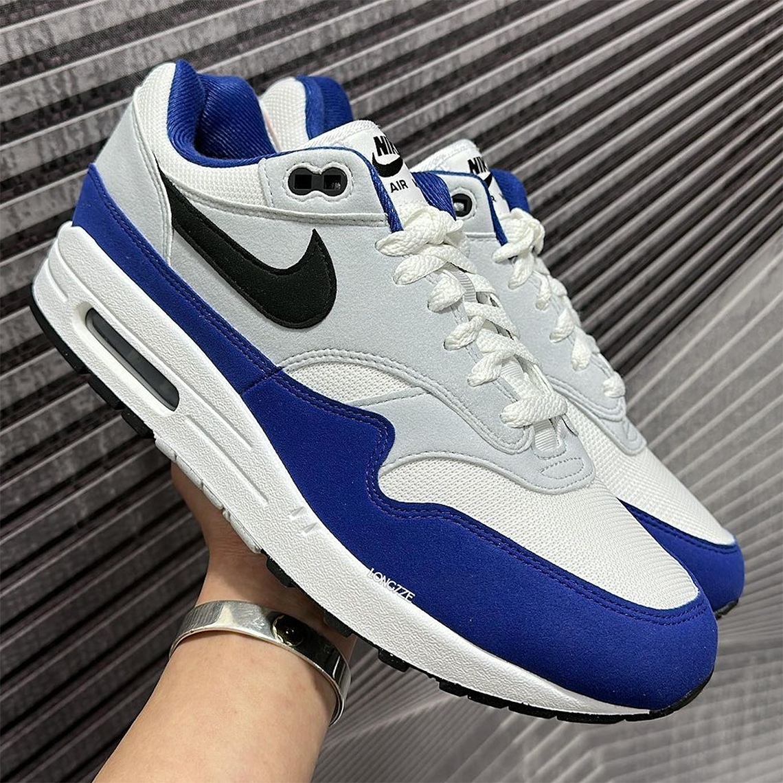 Nike Air Max 1 White Black Deep Royal Blue Fd9082 100 3