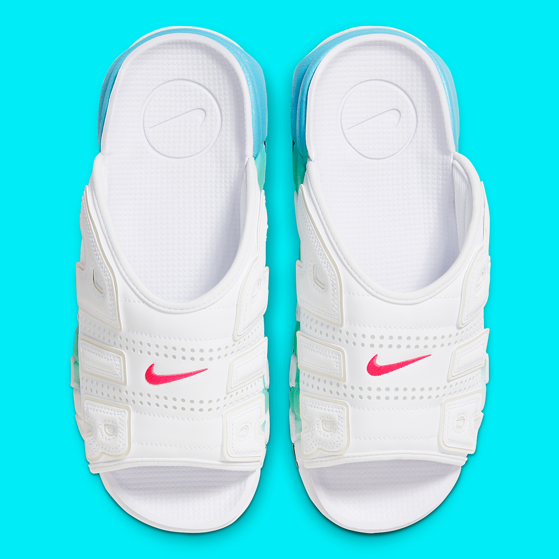 Nike Air More Uptempo Slides White Aqua Teal Fn3437 161 2