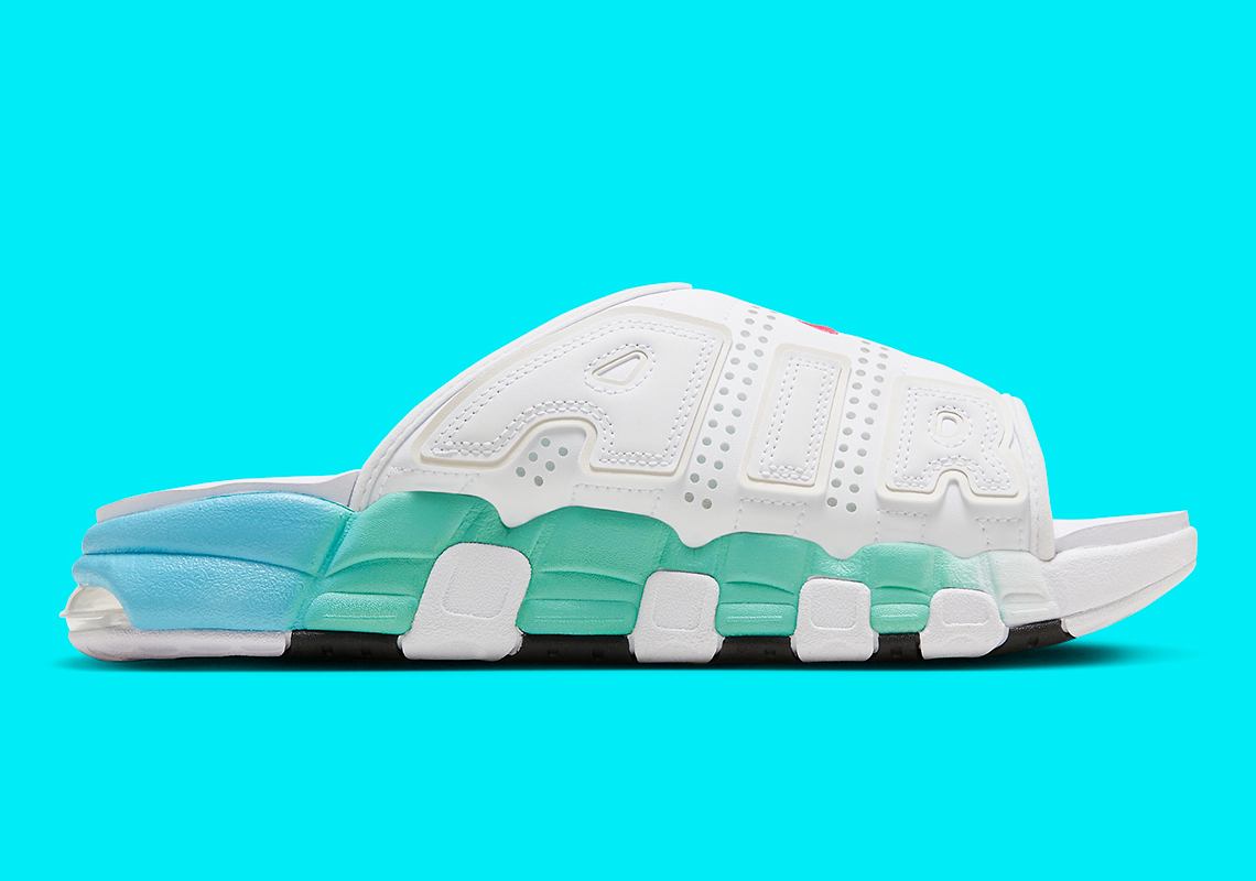 Nike Air More Uptempo Slides White Aqua Teal Fn3437 161 3