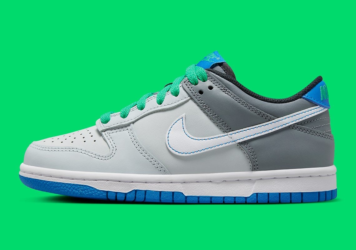 Nike Dunk Low Gs Grey Blue Green Dh9765 004 3