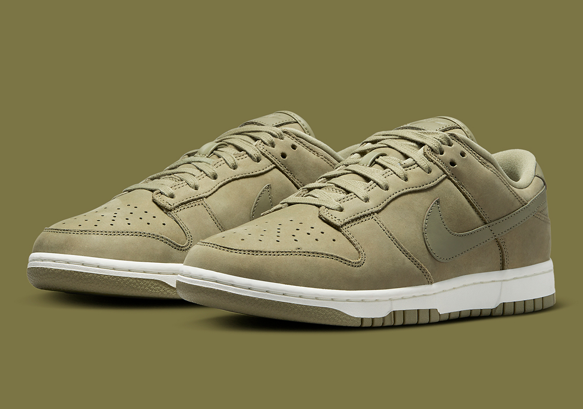 "Neutral Olive" And "Sail" Wrap This Women's Nike Dunk Low PRM