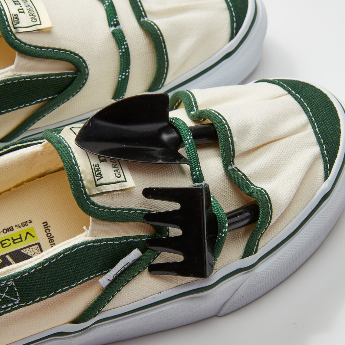 Nm Vans Slip On Gardening Tote White Green 3