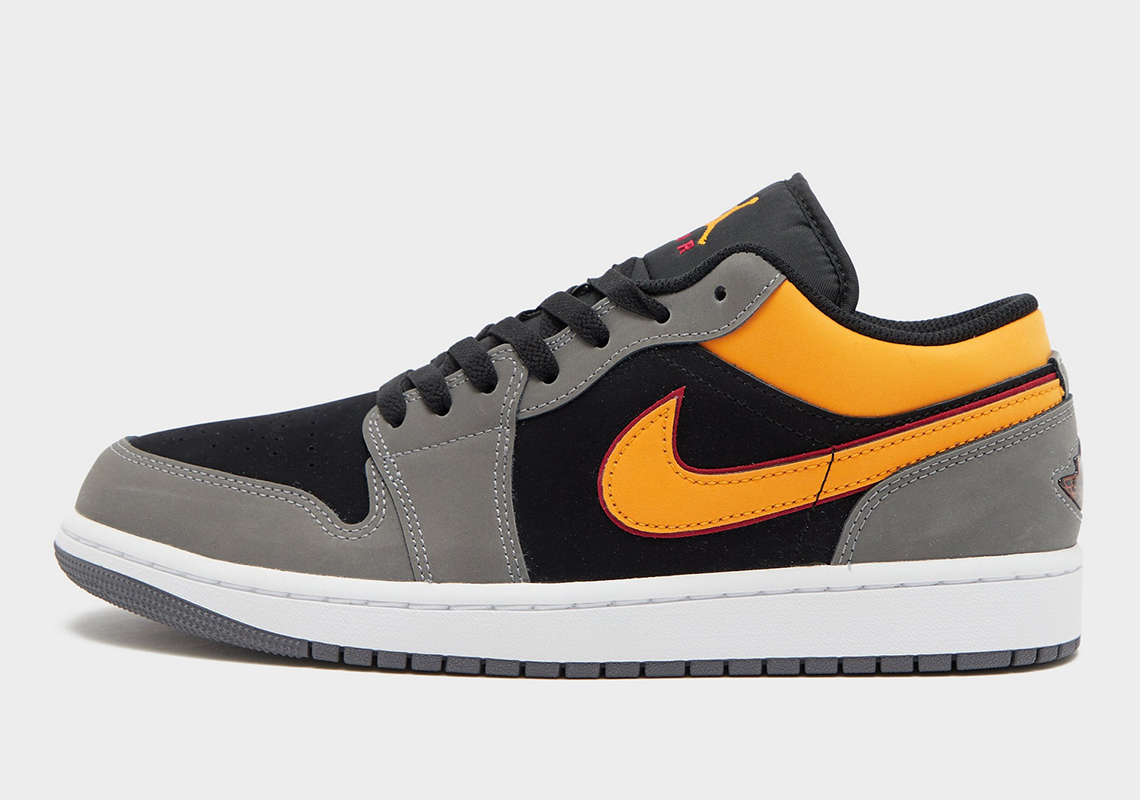 Air Jordan 1 Low Grey Black Yellow Padded Tongue 6