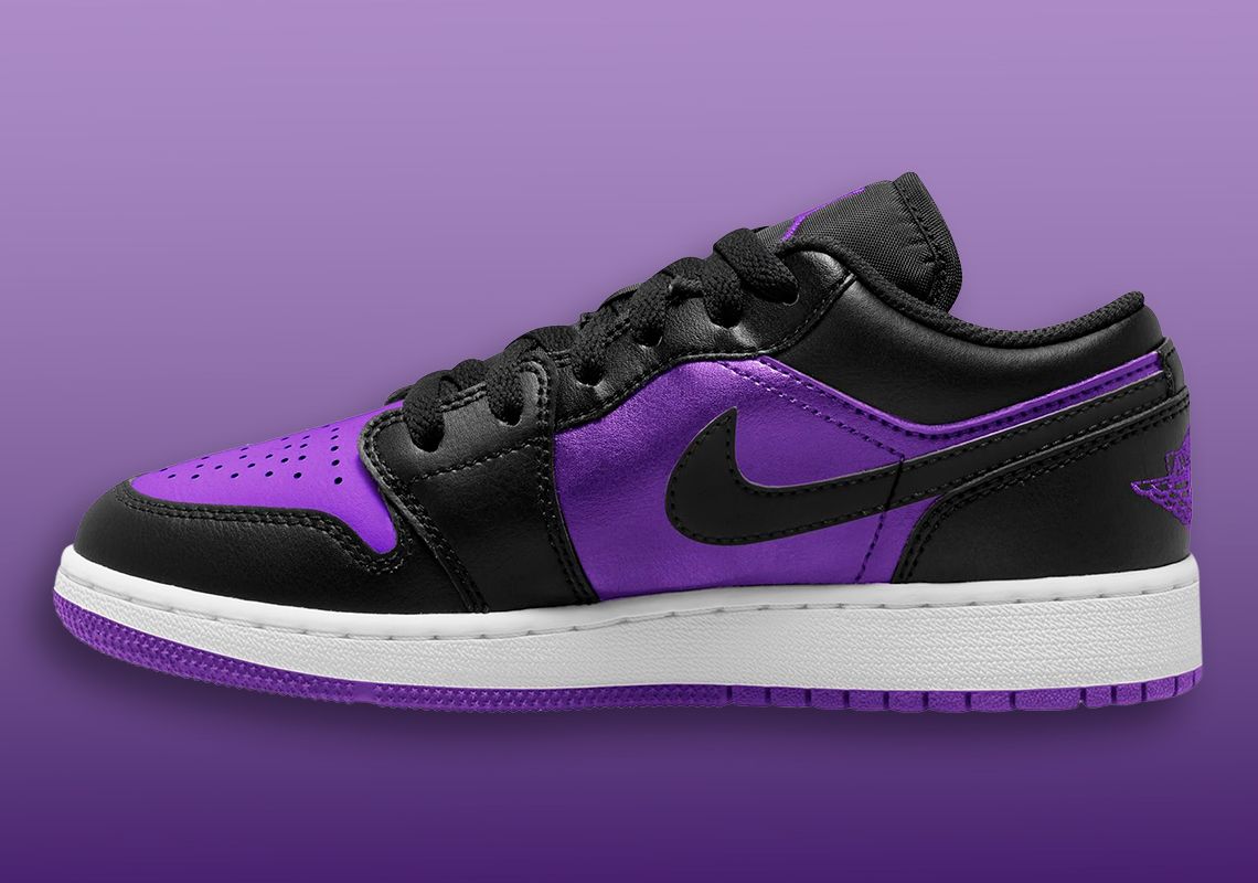 Air Jordan 1 Low Gs Black Purple 553560 505 3