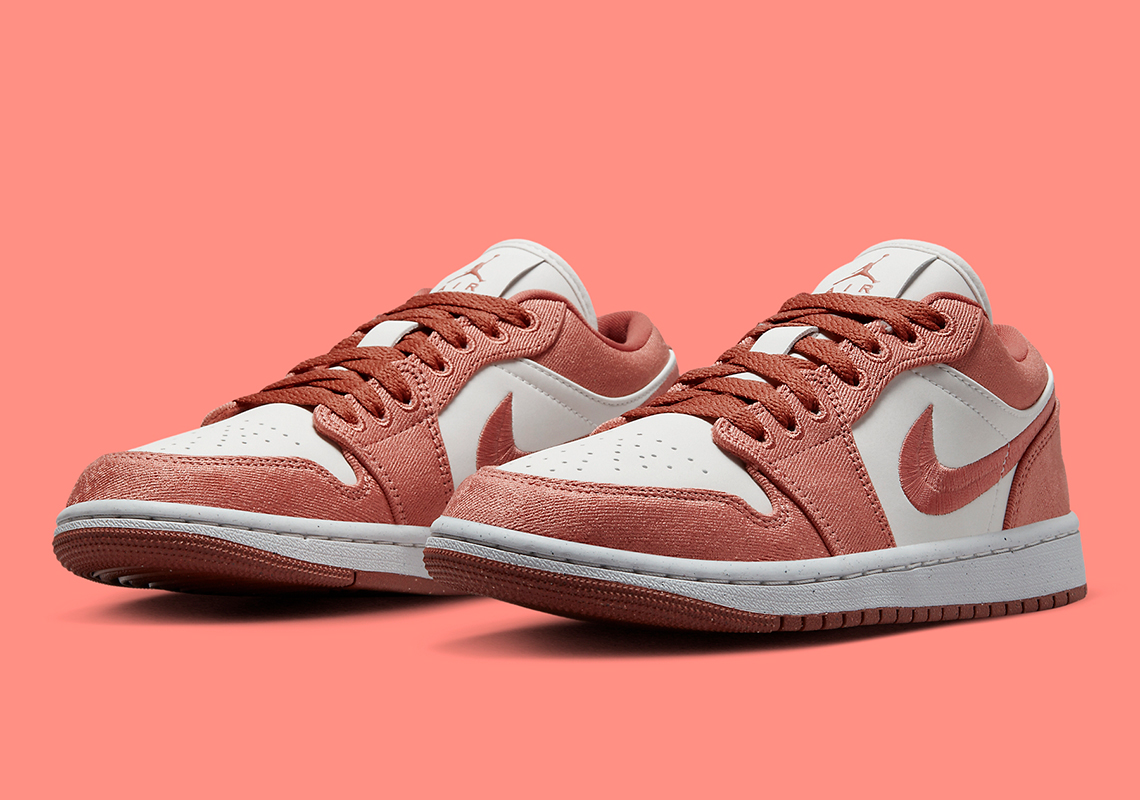 Orange/Pinkish Hues Cover The Air Jordan 1 Low SE Canvas