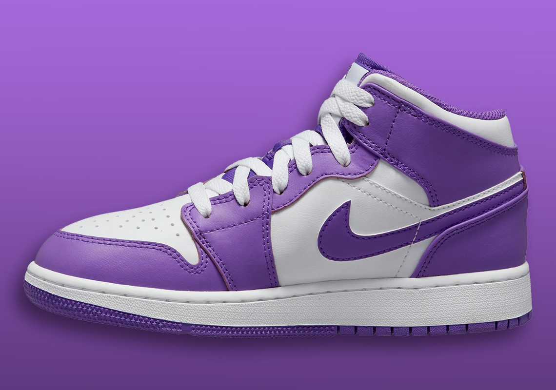 Air Jordan 1 Mid Gs Purple White Dq8423 511 3