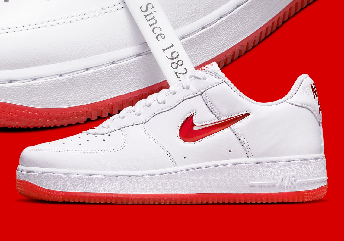 Nike's Color of the Month Program Offers A "White/Red" Air Force 1 Low Jewel