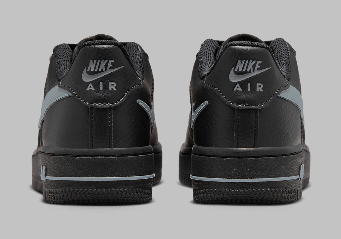 Nike Air Force 1 Low Gs Cut Out Black Grey Fq2413 001 5