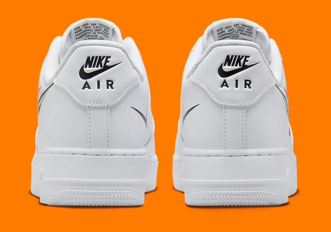 Nike Air Force 1 Low Multi Swoosh White Black Orange Fn7807 100 4