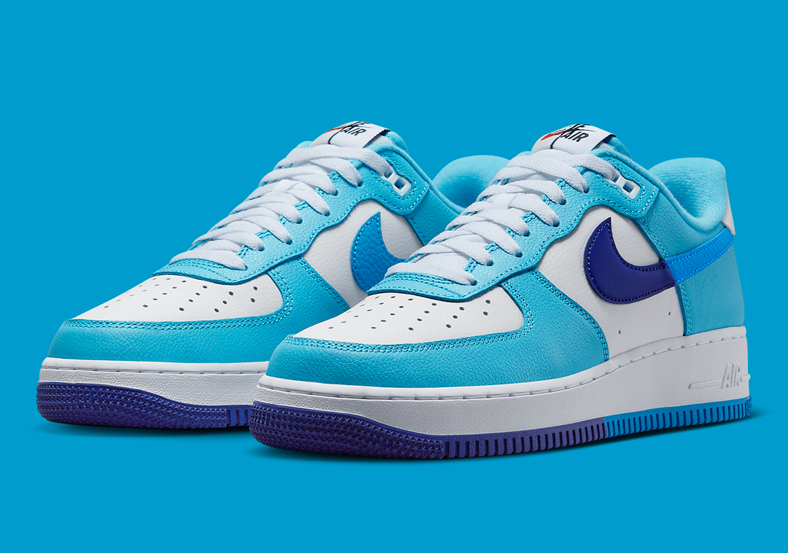 The Next Air Force 1 Low "Split" Dresses In Tonal Set Of Blues