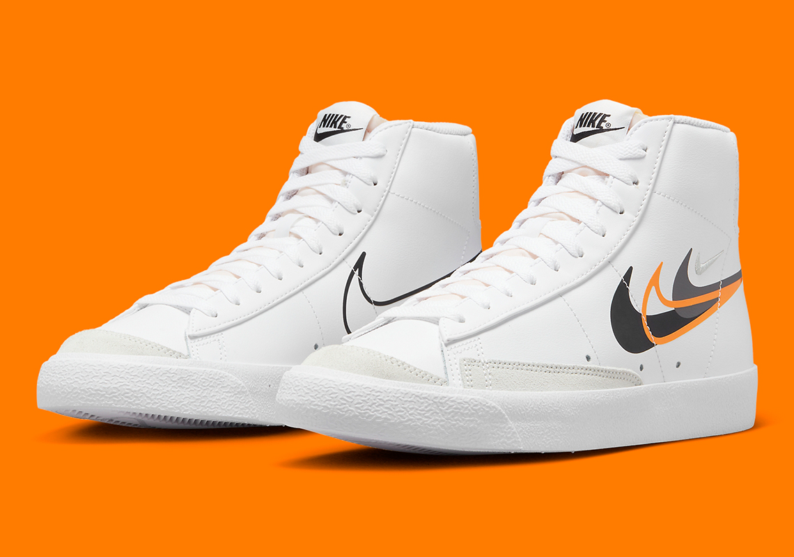 Nike Blazer Mid 77 Double Swoosh White Black Orange Fn7809 100 3