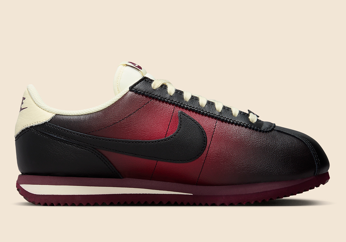 Nike Cortez Black Burgundy Fade Fj4737 600 2