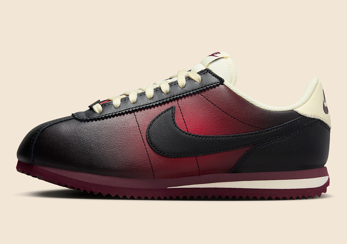 Nike Cortez Black Burgundy Fade Fj4737 600 5