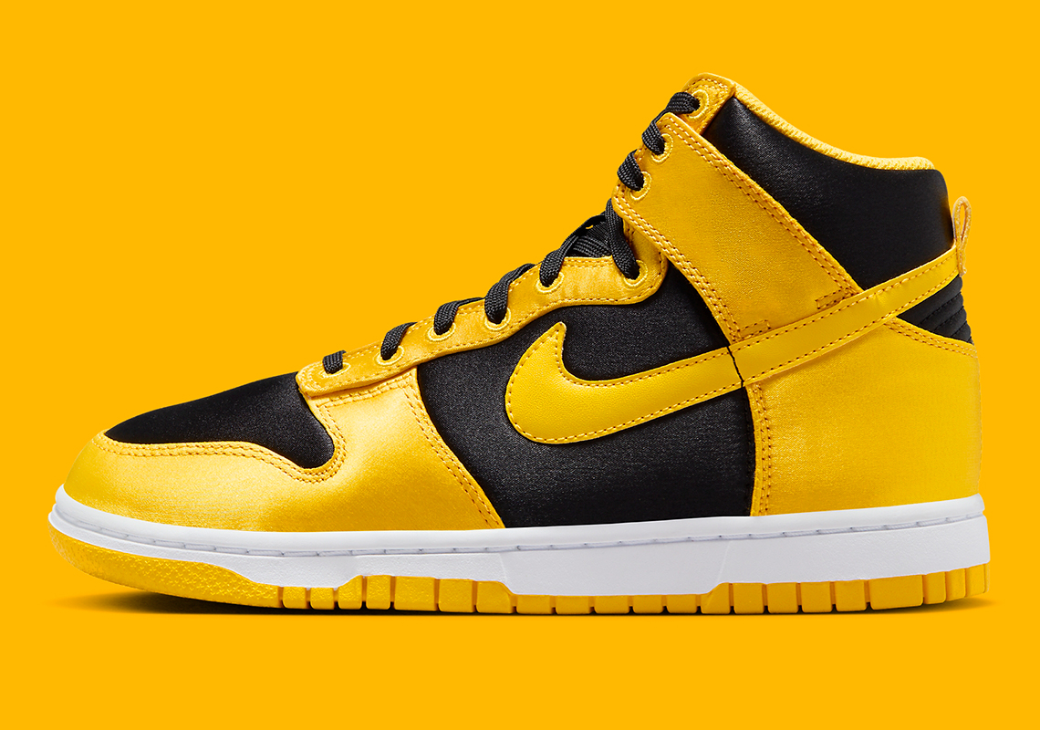 Nike Dunk High Satin Yellow Black Goldenrod Fn4216 001 1