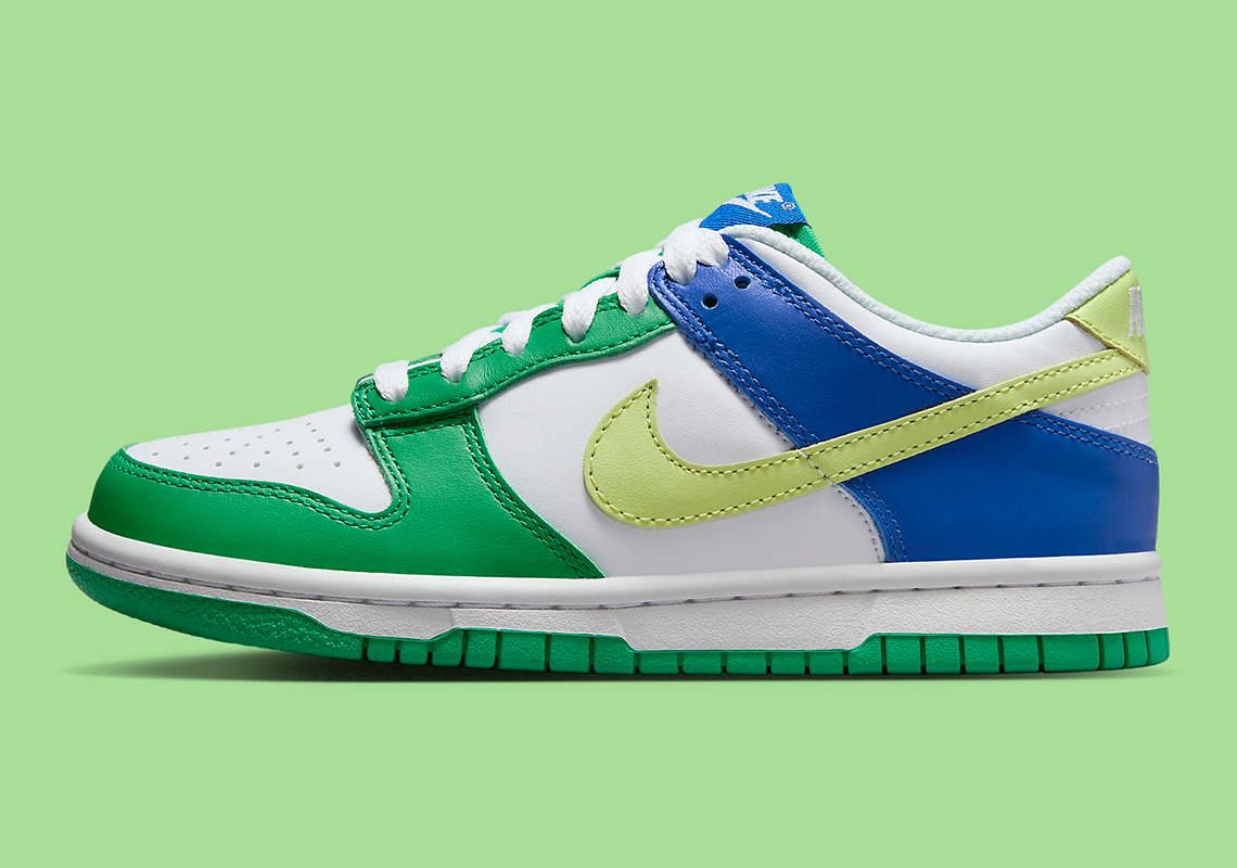 Nike Dunk Low Gs Green Blue Fn6973 100 Release Date 2