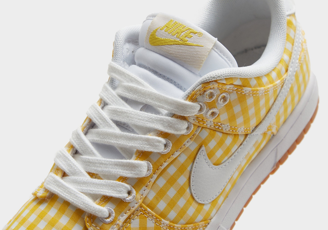 Nike Dunk Low Yellow Gingham Gum Sole 2