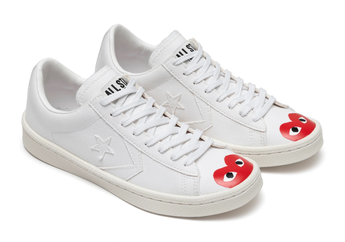 Cdg Play Converse Pro Leather White 2