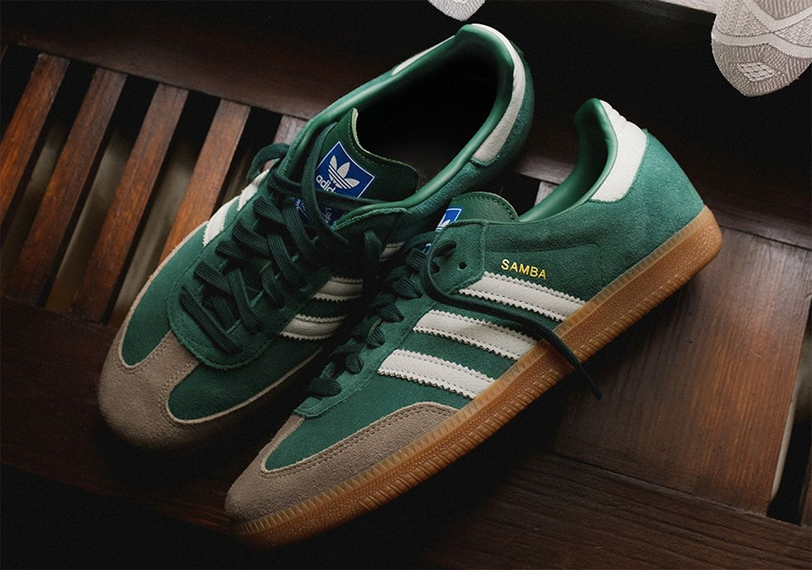 The adidas Samba OG Comes Cured In "Chalk Green"