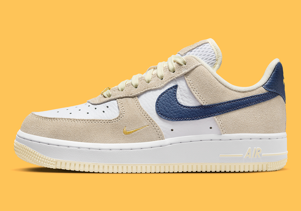 Nike Air Force 1 Low Tan Navy Mesh Tongue Fv6332 100 7