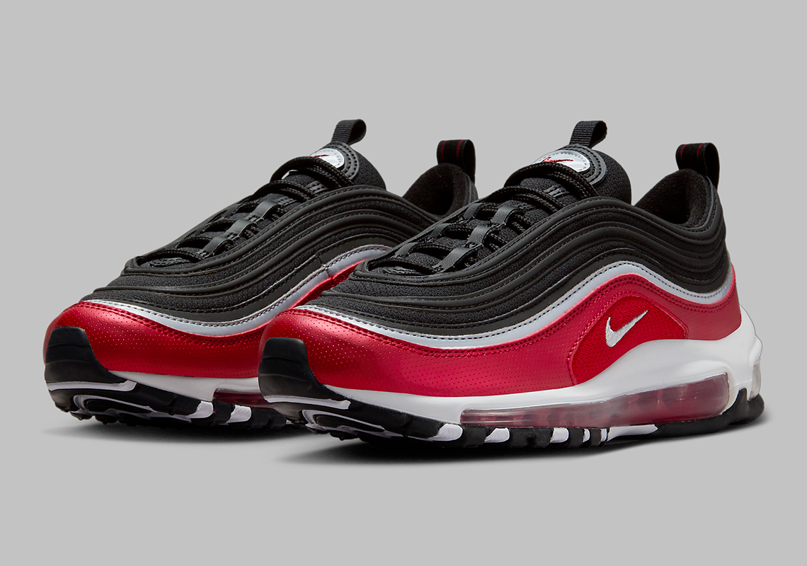 This Kid's Nike Air Max 97 Couples Black And Red Tones