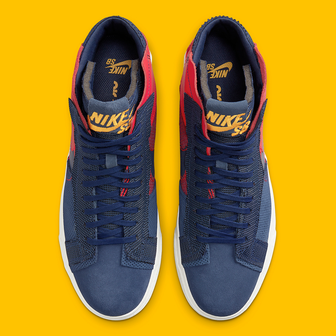 Nike Sb Blazer Mid Navy Red Yellow Fd5113 600 2