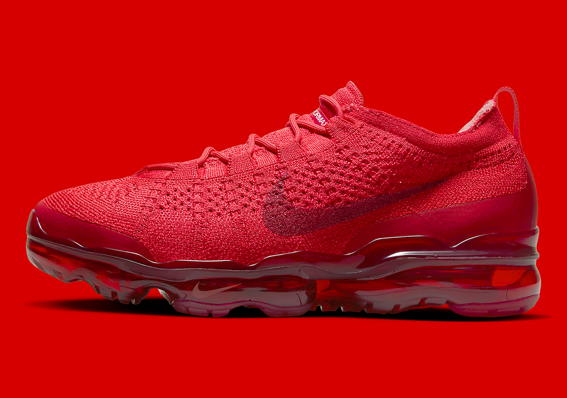 The Nike Vapormax 2023 Flyknit Bursts In Full Red