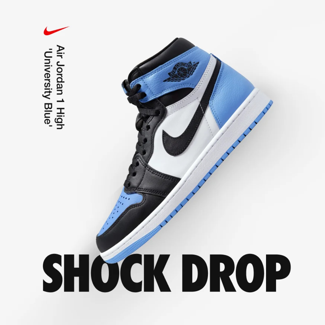 Jordan 1 Unc Toe Shock Drop