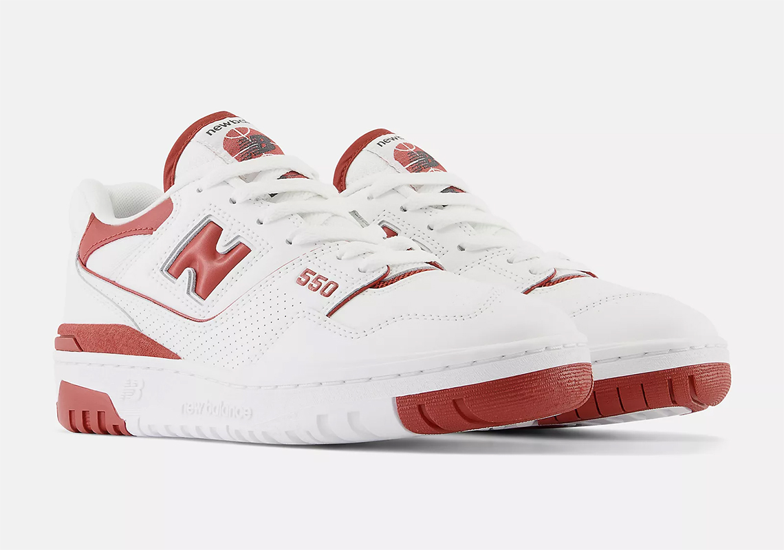 New Balance 550 Womens White Brick Red Bbw550br 5