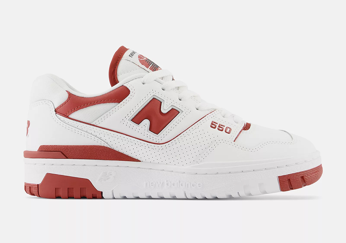 New Balance 550 Womens White Brick Red Bbw550br 6