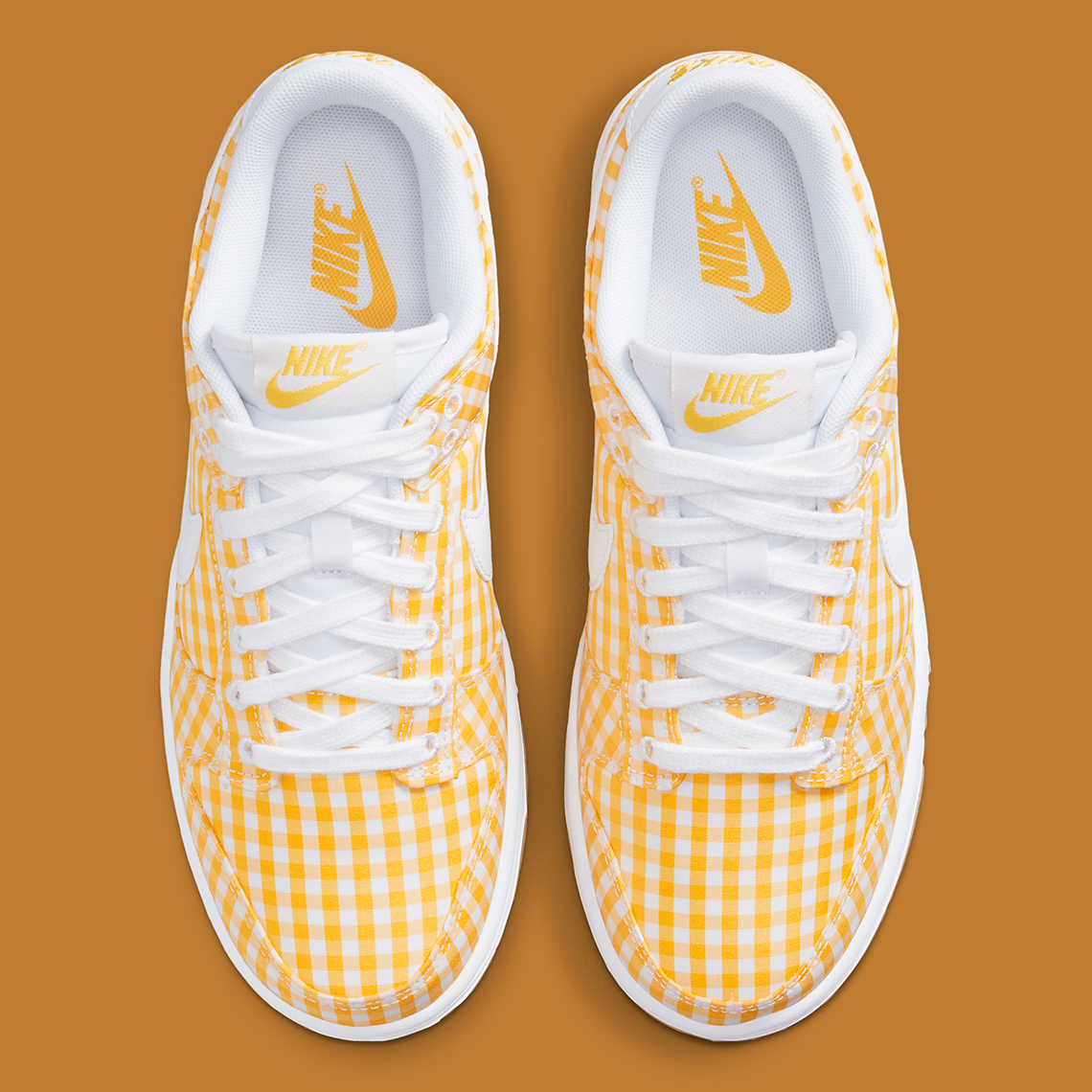 Nike Dunk Low Vivid Sulfur Gingham Plaid Dz2777 700 2