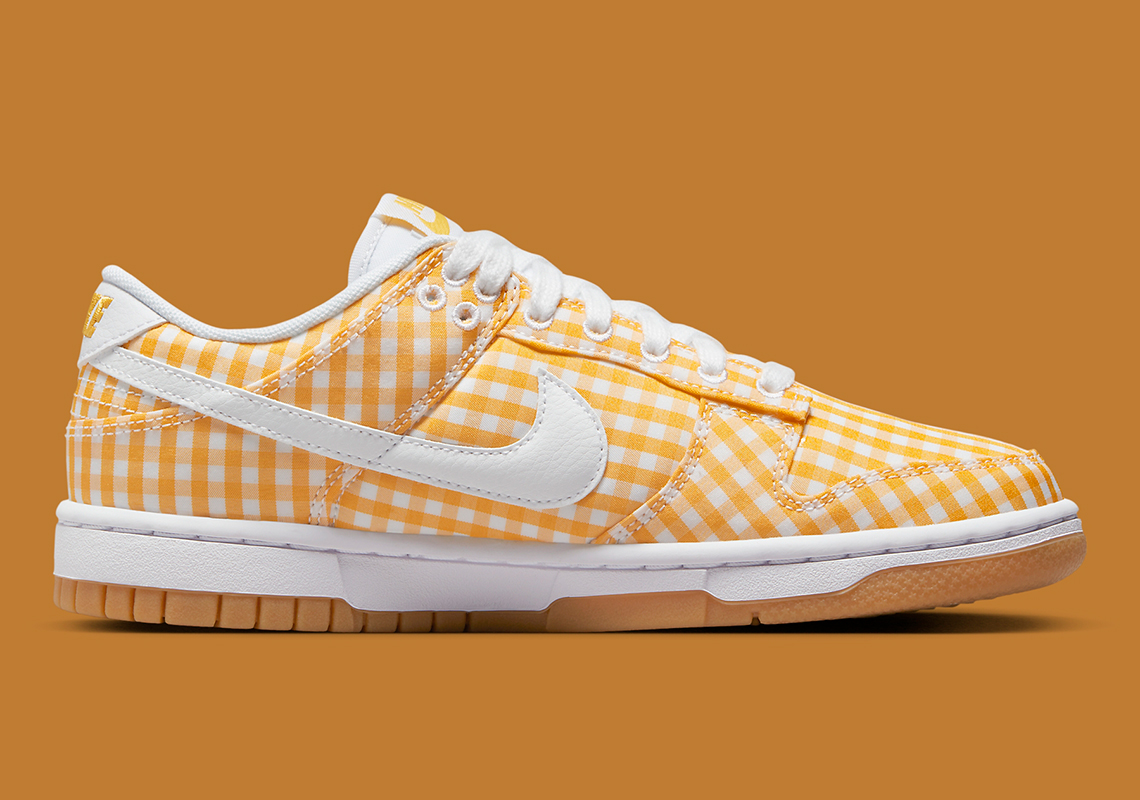 Nike Dunk Low Vivid Sulfur Gingham Plaid Dz2777 700 6